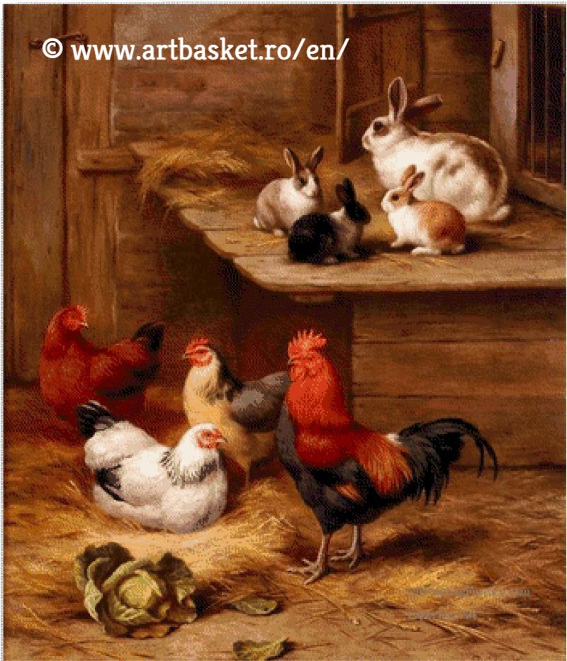 Domestic Animals Art Basket en